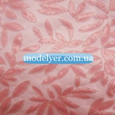 Ткань Пайеточная с бисером (розовый)